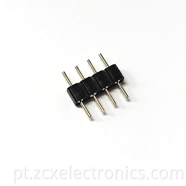 4P Black Straight Pin Pin Connector